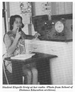 Student Elspeth Greig at her radio